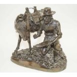 BRONZE SCULPTURE, titled 'Silent Partner', by Phippen Foundry, 2/15, approx 26cm H.