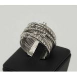 MARCO BICEGO AN 18CL WHITE GOLD DIAMOND DRESS RING, of unsual design finger size T, tot weight 15.