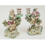 A PAIR OF DERBY FIGURAL CANDLESTICKS,