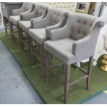 BAR STOOLS, a set of six, vintage French style, 111cm H, 43cm D.