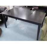 DINING TABLE, black ash, 160cm L x 90cm D.