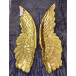 WINGS OF AN ANGEL, contemporary school, gilt finish, 100cm L.