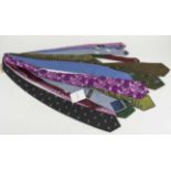 A COLLECTION OF TIES, one Gianni Versace, three Ferragamo, one Hackett, one Paul Smith,