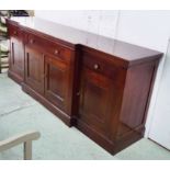 GRANGE BREAKFRONT SIDEBOARD, with three drawers above four panelled doors enclosing shelves,