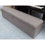 OTTOMAN, contemporary design, grey finish with lift up lid, 180cm W.