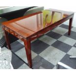 DINING TABLE, mid 20th century Italian style mahogany in a lacquered finish, 180cm x 90cm x 77cm.