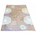 FINE PART SILK 'THE RUG COMPANY' RUG, 214cm x 158cm, floral pattern.