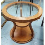 SIDE TABLE, bespoke made, with glass top, 60cm H.