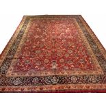 FINE SIGNED MESHAD CARPET, 463cm x 353cm.