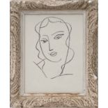 HENRI MATISSE 'Portrait De Femme', Collotype 1962, Edition: 5000, 23cm x 17cm, framed and glazed.