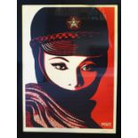 SHEPARD FAIREY 'Mujer Fatal', 2019, lithograph on thick speckle tone paper, hand signed and dated,