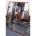 MIRRORS, a pair, 1960's Italian style coppered finish, 120cm x 70cm.