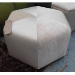 FOOTSTOOL, light cream, segmented design, 65cm x 65cm x 45cm H.