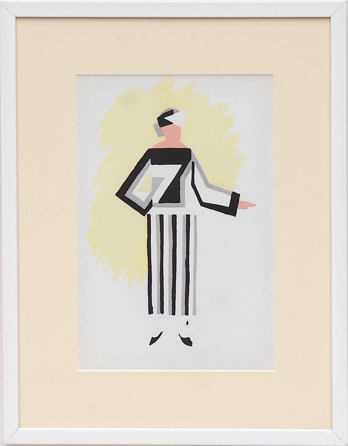 SONIA DELAUNAY 'Costume pour Tristan Tzara & Robe Gris, Noir, Blanc', 1969, edition 650,