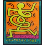 KEITH HARING 'Yellow man', 1983, silkscreen poster for the 17th Montreal Jazz festival,