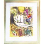 MARC CHAGALL 'Moses and the Tables', 1966, lithograph from the Story of the Exodus suite,