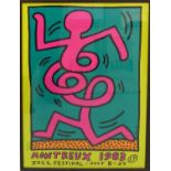 KEITH HARING 'Pink man', 1983, silkscreen poster for the 17th Montreal Jazz festival,