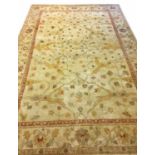 ZIEGLER MAHAL CARPET, 460cm x 295cm, scrolling vines on ivory field.