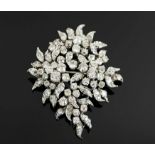 1960's DIAMOND BROOCH of FLORA CLUSTER DESIGN, approximate total weight of diamond 10-11 carats, 6.