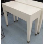 ANDREW MORTON CONSOLE TABLE, in white gloss with metal feet, 45cm D x 97cm H x 120cm W.