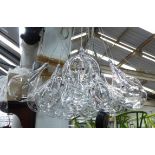 CEILING LIGHT, contemporary style with hanging glass shades, approx 95cm drop.