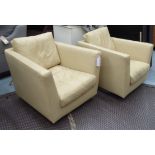 SWIVEL ARMCHAIRS, a pair, by Valentini, 80cm H.