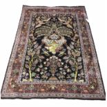 FINE PURE SILK RUG, 186cm x 125cm.