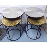 NESTING COCKTAIL TABLES, a pair, two tables per nest, contemporary Italian style design, 62cm H.