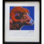 ANDY WARHOL 'Bighorn Ram', from Endangered Species portfolio, 1983, lithograph,