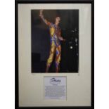 PHOTOPRINT OF DAVID BOWIE, signed and numbered 128/2500, 42cm x 32cm overall, framed and glazed.