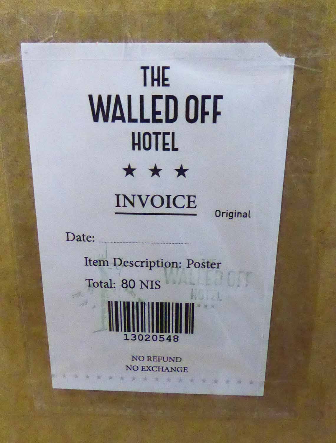 BANKSY 'Walled off Palestine', original poster, purchased from the Walled Off Hotel, - Image 3 of 3