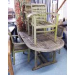 ORANGERY DINING SET, extendable with four chairs, weathered teak construction.