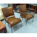 COCKTAIL CHAIRS, a pair, French Art Deco style, 76cm H.