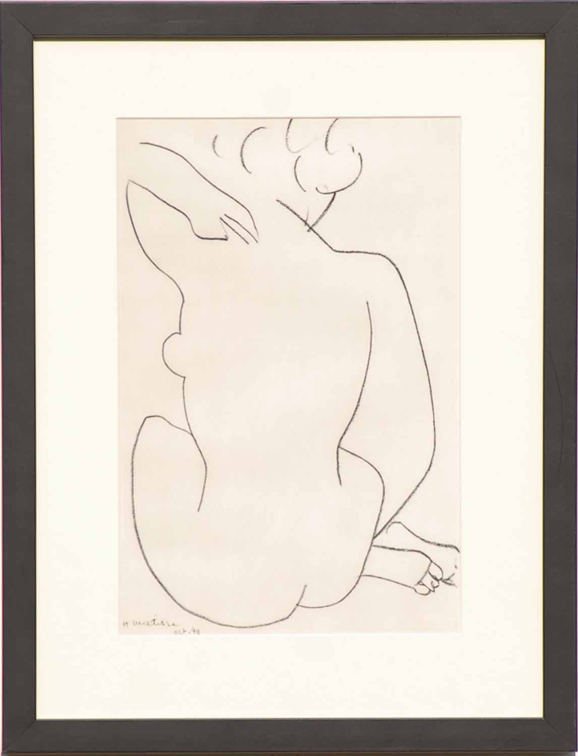 HENRI MATISSE 'Nude Verso', Heliogravure, 1954 Suite: Last works of Matisse, signed in the plate,