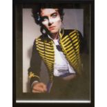 PHOTOPRINTS OF MODELS IN PROVOCATIVE ATTIRES, one dressed as Adam Ant, various sizes, all framed.