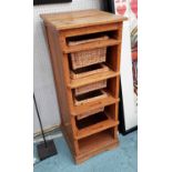 KITCHEN CABINET, in reclaimed wood with four drawers with baskets below, 44cm x 46cm x 116cm H.