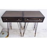 SIDE TABLES, a pair, 1960's Italian design.