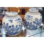 GINGER JARS, a pair, in Chinese blue and white, 31cm H.