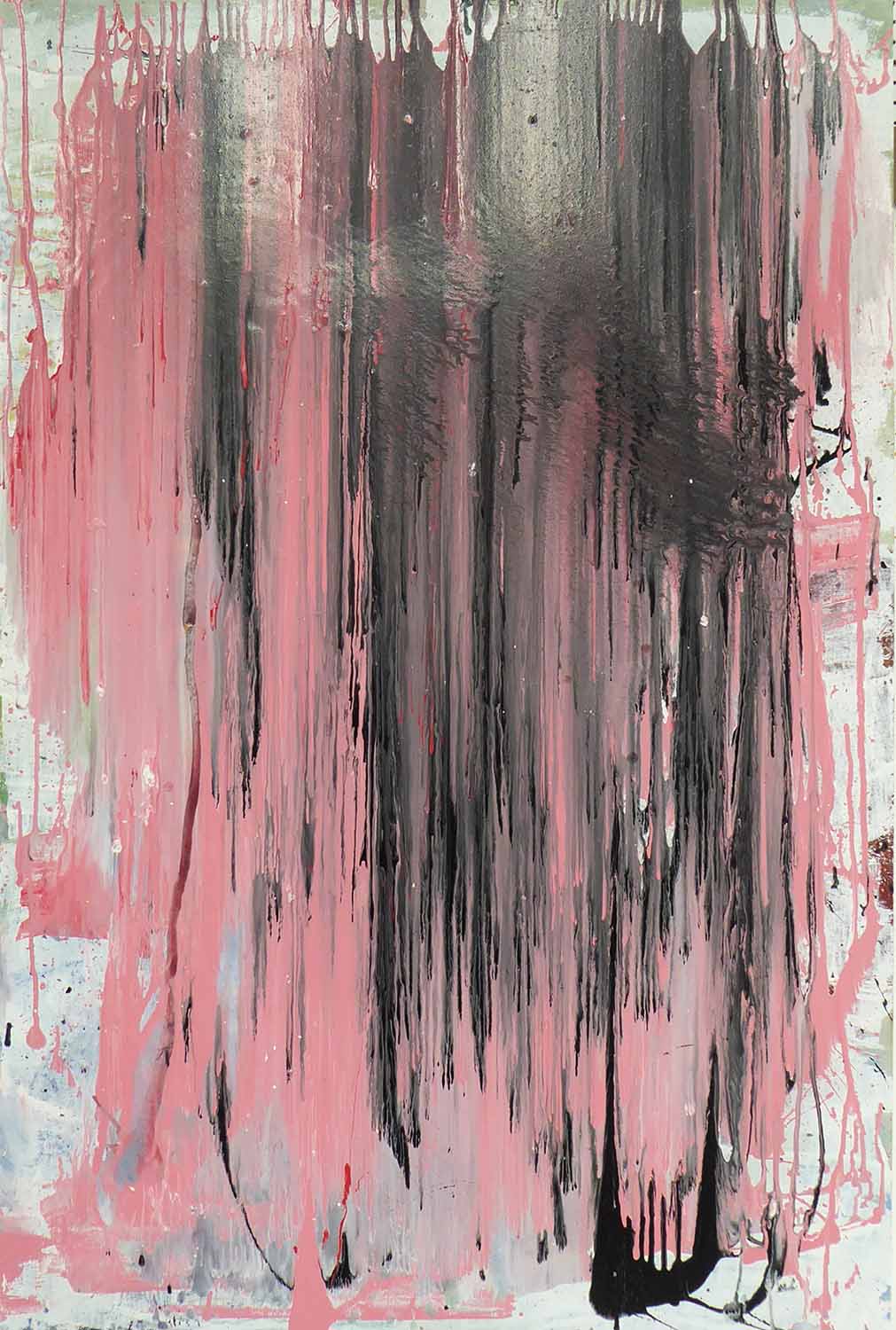 HENRY HADDOCK 'Abstract in Pink', enamel on board, signed verso, 79cm x 118cm.