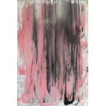 HENRY HADDOCK 'Abstract in Pink', enamel on board, signed verso, 79cm x 118cm.