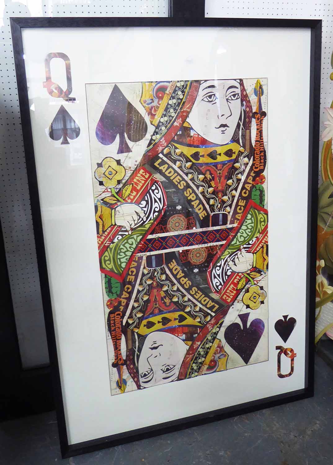 QUEEN OF SPADES, contemporary school decoupage, 145cm x 100cm.