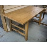 CHINESE TABLE, elm with rectangular top on stretchered legs, 80cm H x 167cm W x 84cm D.