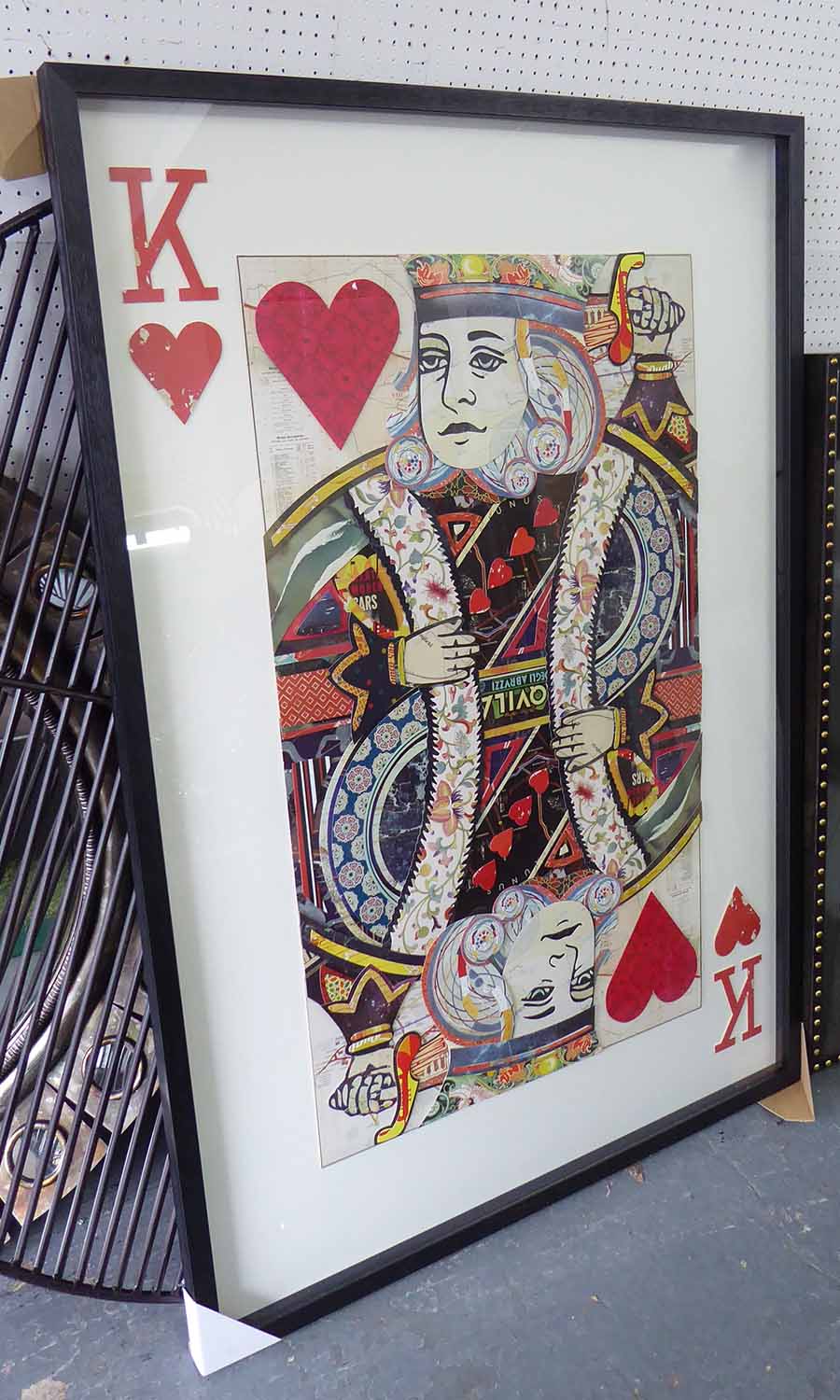 KING OF HEARTS, contemporary school decoupage, 145cm x 100cm.