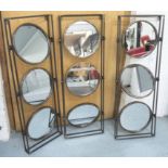 MAKEUP COUNTER MIRRORS, a set of three, vintage 1950's Frenchs style, 90cm x 34cm.