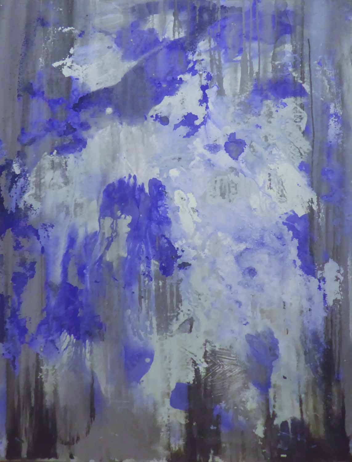 HENRY HADDOCK 'Abstract Blue', enamel on board, signed verso, 79cm x 118cm. - Image 2 of 2