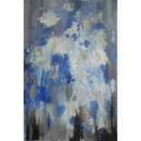 HENRY HADDOCK 'Abstract Blue', enamel on board, signed verso, 79cm x 118cm.