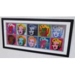 After ANDY WARHOL (American 1928-1987) 'Marilyn', lithograph in colours, 50cm x 113cm, framed.