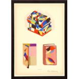 SONIA DELAUNAY hand coloured pochoir n.17, 1924, signed in the plate.