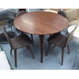 DINING TABLE, Danish style round top with four bentwood chairs, 120cm diam.