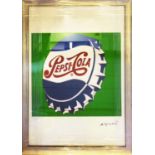 ANDY WARHOL 'Pepsi Cola', lithograph, numbered ed of 100, from Leo Castelli Gallery New York,